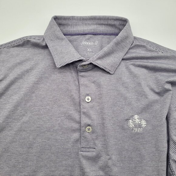 JOHNNIE-O Striped Polo Shirt Mens XL Lavender Purple White Golf Embroidered Logo - Picture 3 of 10